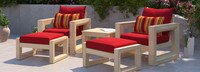 Benson™ 5 Piece Club Chair & Ottoman Set - Sunset Red