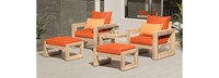 Benson™ 5 Piece Club Chair & Ottoman Set - Sunset Red