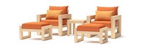 Benson™ 5 Piece Club Chair & Ottoman Set - Tikka Orange