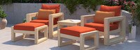 Benson™ 5 Piece Club Chair & Ottoman Set - Tikka Orange