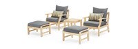 Kooper™ 5 Piece Sunbrella® Outdoor Club Chair & Ottoman Set - Charcoal Gray