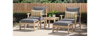 Kooper™ 5 Piece Sunbrella® Outdoor Club Chair & Ottoman Set - Charcoal Gray