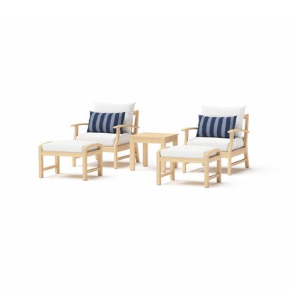 Kooper™ 5 Piece Club Chair & Ottoman Set - Centered Ink