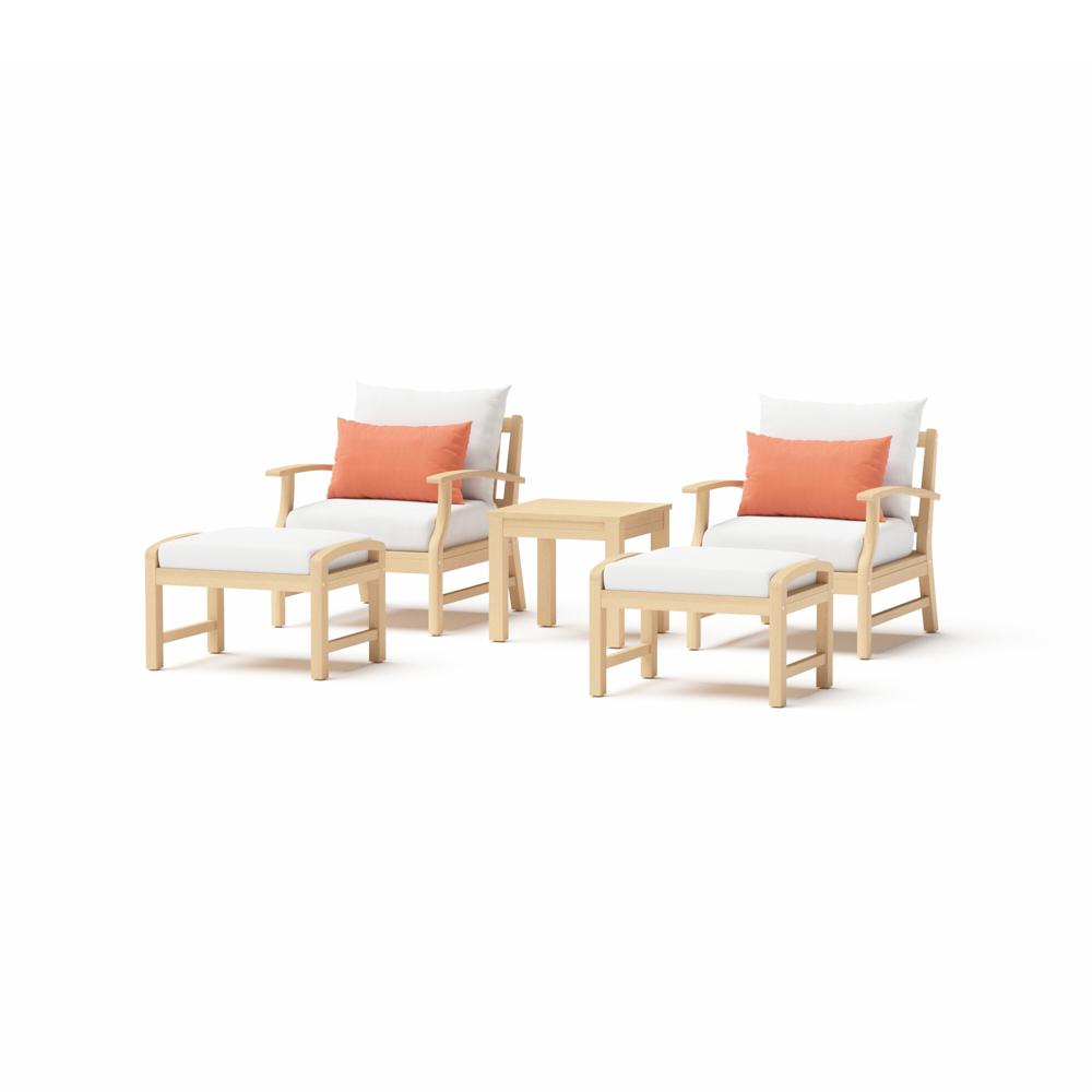 Kooper™ 5 Piece Club Chair & Ottoman Set - Cast Coral