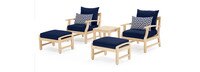 Kooper™ 5 Piece Sunbrella® Outdoor Club Chair & Ottoman Set - Navy Blue