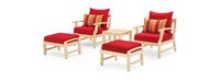 Kooper™ 5 Piece Club Chair & Ottoman Set - Sunset Red