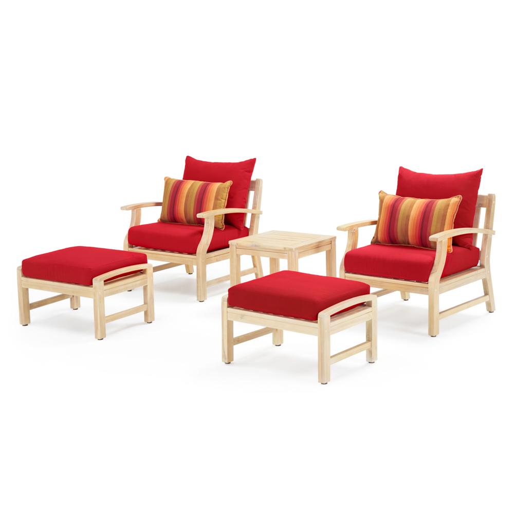 Kooper™ 5 Piece Club Chair & Ottoman Set - Sunset Red