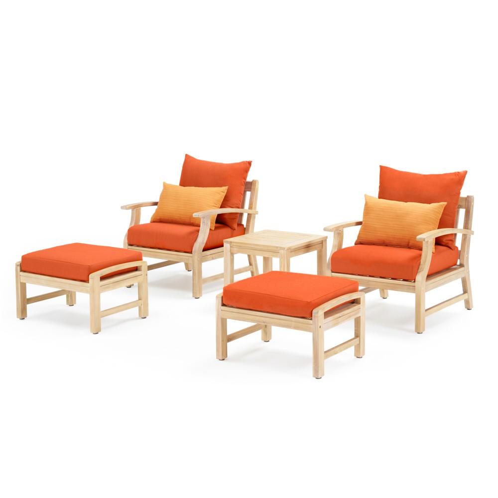 Kooper™ 5 Piece Club Chair & Ottoman Set - Tikka Orange