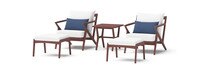 Vaughn™ 5 Piece Outdoor Club Chair and Ottoman Set - Bliss Ink