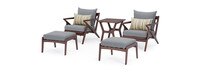 Vaughn™ 5 Piece Outdoor Club Chair and Ottoman Set - Charcoal Gray