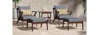 Vaughn™ 5 Piece Outdoor Club Chair and Ottoman Set - Charcoal Gray