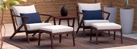 Vaughn™ 5 Piece Outdoor Club Chair and Ottoman Set - Charcoal Gray