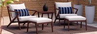Vaughn™ 5 Piece Outdoor Club Chair and Ottoman Set - Charcoal Gray