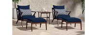 Vaughn™ 5 Piece Outdoor Club Chair and Ottoman Set - Charcoal Gray