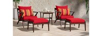 Vaughn™ 5 Piece Outdoor Club Chair and Ottoman Set - Charcoal Gray