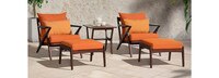 Vaughn™ 5 Piece Outdoor Club Chair and Ottoman Set - Charcoal Gray