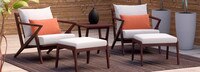 Vaughn™ 5 Piece Outdoor Club Chair and Ottoman Set - Cast Coral
