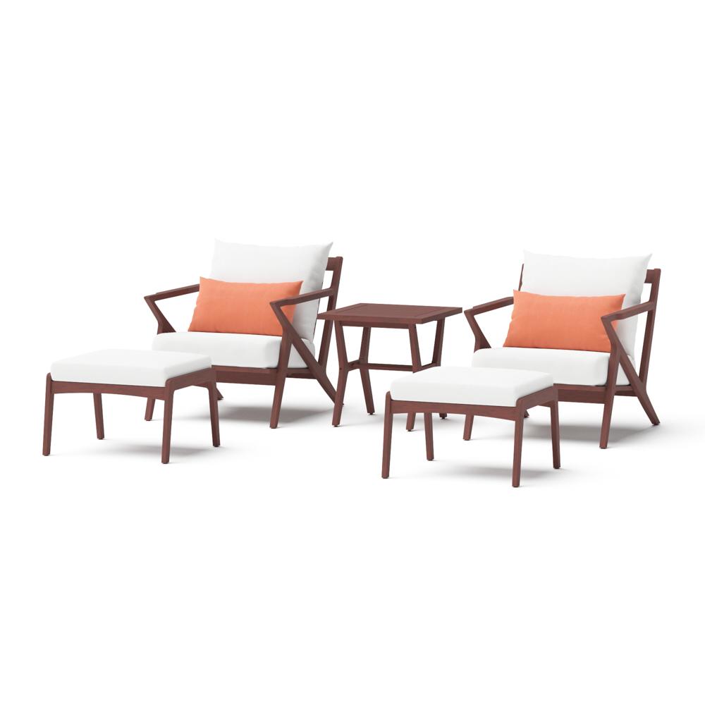 Vaughn™ 5 Piece Outdoor Club Chair and Ottoman Set - Cast Coral