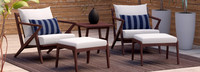 Vaughn™ 5 Piece Sunbrella® Outdoor Club Chair & Ottoman Set - Navy Blue