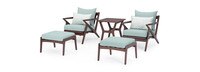Vaughn™ 5 Piece Outdoor Club Chair and Ottoman Set - Spa Blue