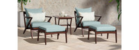 Vaughn™ 5 Piece Sunbrella® Outdoor Club Chair & Ottoman Set - Spa Blue