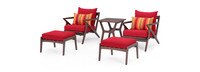 Vaughn™ 5 Piece Outdoor Club Chair and Ottoman Set - Sunset Red