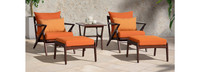 Vaughn™ 5 Piece Sunbrella® Outdoor Club Chair & Ottoman Set - Tikka Orange