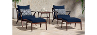 Vaughn™ 5 Piece Sunbrella® Outdoor Club Chair & Ottoman Set - Tikka Orange