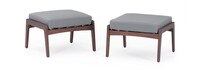 Vaughn™ Set of 2 Outdoor Club Ottomans - Charcoal Gray