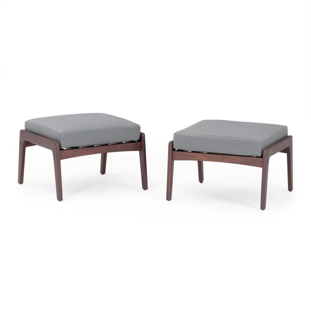 Vaughn Club Ottomans - Charcoal Gray