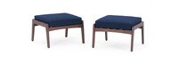 Vaughn™ Set of 2 Outdoor Club Ottomans - Navy Blue
