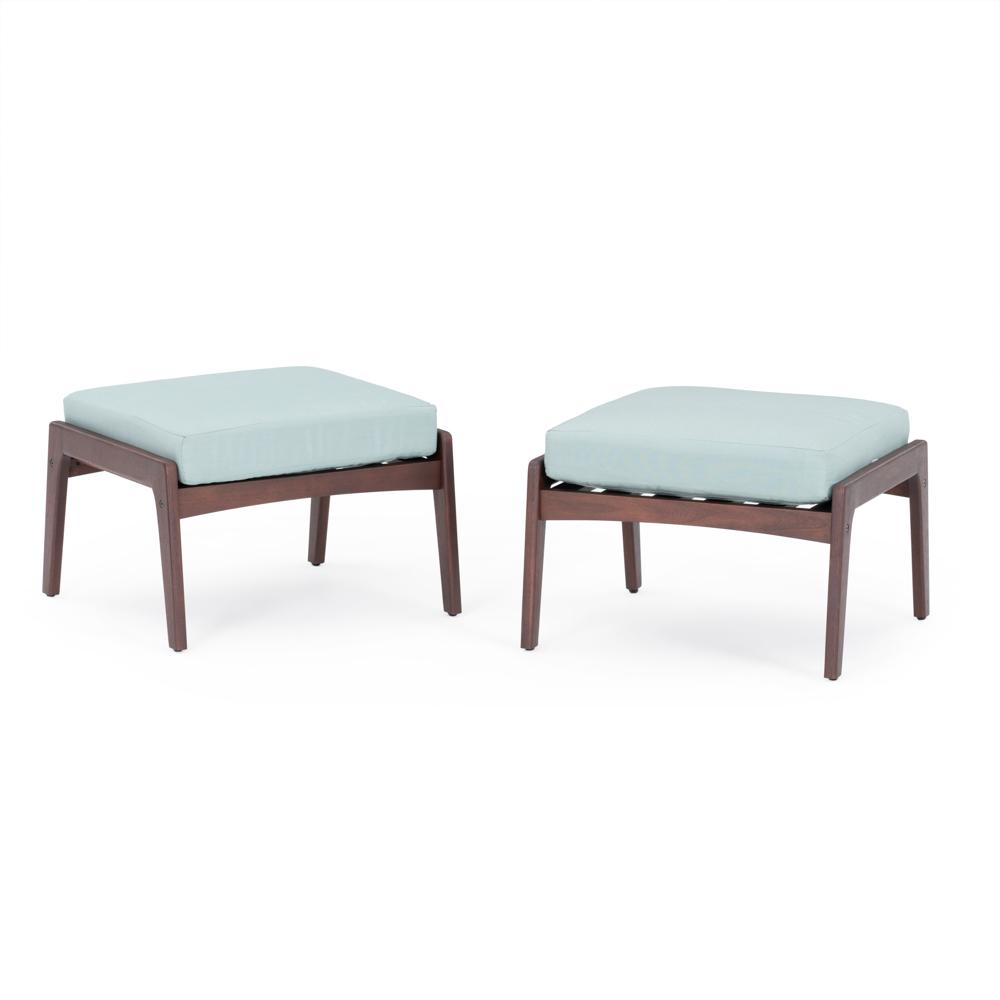 Vaughn™ Set of 2 Outdoor Club Ottomans - Spa Blue