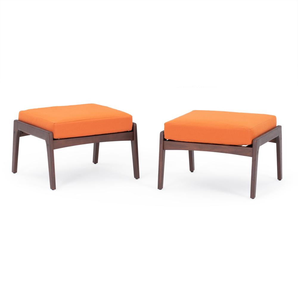 Vaughn™ Set of 2 Outdoor Club Ottomans - Tikka Orange