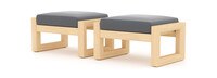 Benson™ Set of 2 Sunbrella® Outdoor Club Ottomans - Charcoal Gray