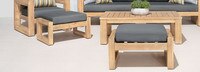 Benson™ Set of 2 Sunbrella® Outdoor Club Ottomans - Charcoal Gray