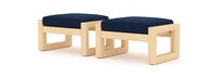 Benson™ Set of 2 Sunbrella® Outdoor Club Ottomans - Navy Blue