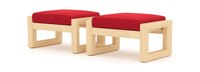 Benson™ Club Ottomans - Sunset Red