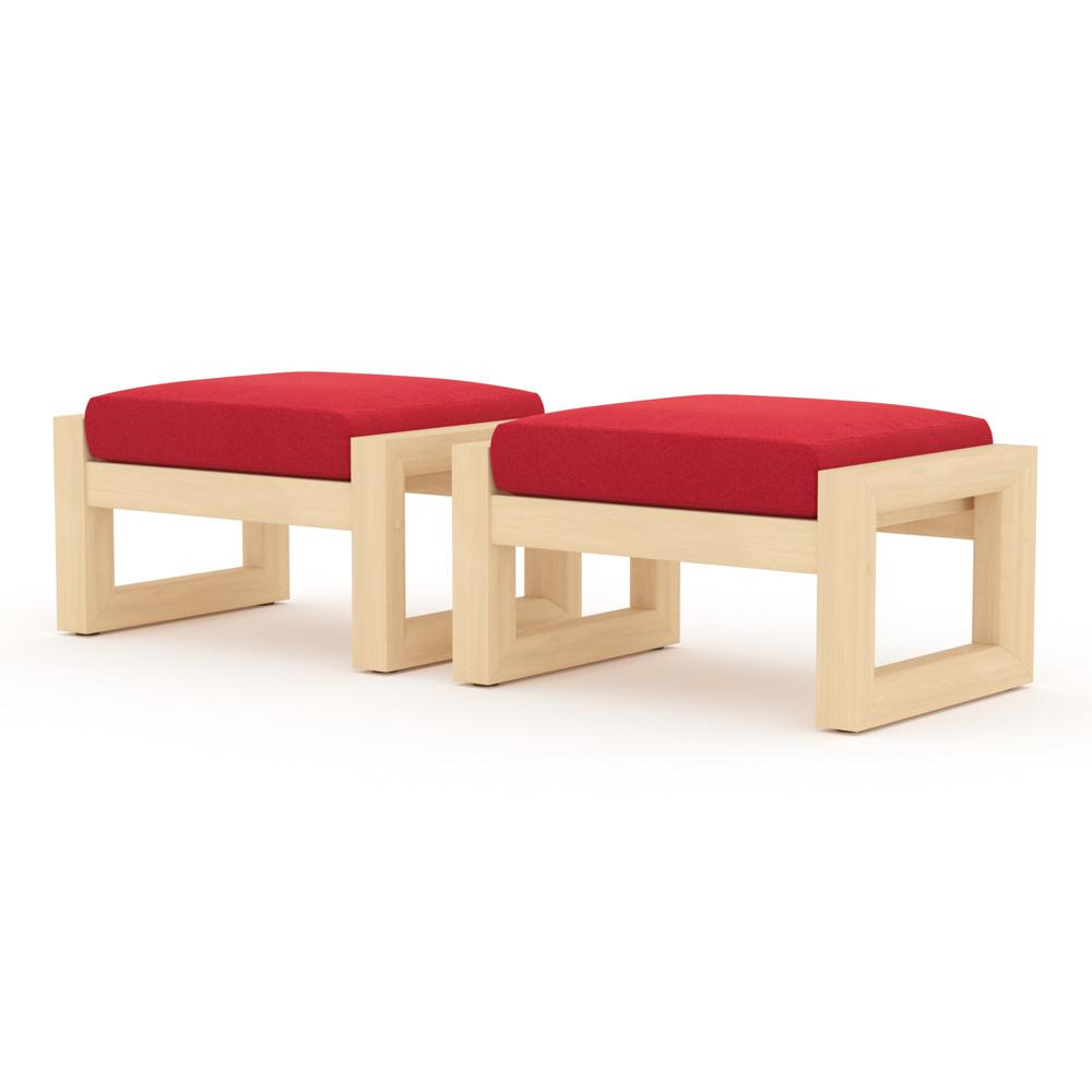 Benson™ Club Ottomans - Sunset Red