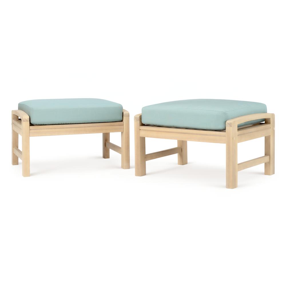Kooper™ Club Ottomans - Bliss Blue
