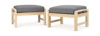 Kooper™ Set of 2 Sunbrella® Outdoor Club Ottomans - Charcoal Gray