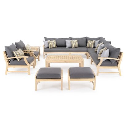 Kooper™ 11 Piece Sunbrella® Outdoor Estate Collection - Charcoal Gray