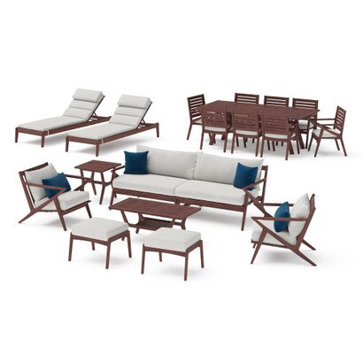 Vaughn 18 Piece Sunbrella® Outdoor Patio Estate Collection - Bliss Ink