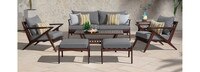 Vaughn 18 Piece Sunbrella® Outdoor Patio Estate Collection - Charcoal Gray