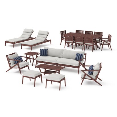 Vaughn 18 Piece Sunbrella® Outdoor Patio Estate Collection - Centered Ink