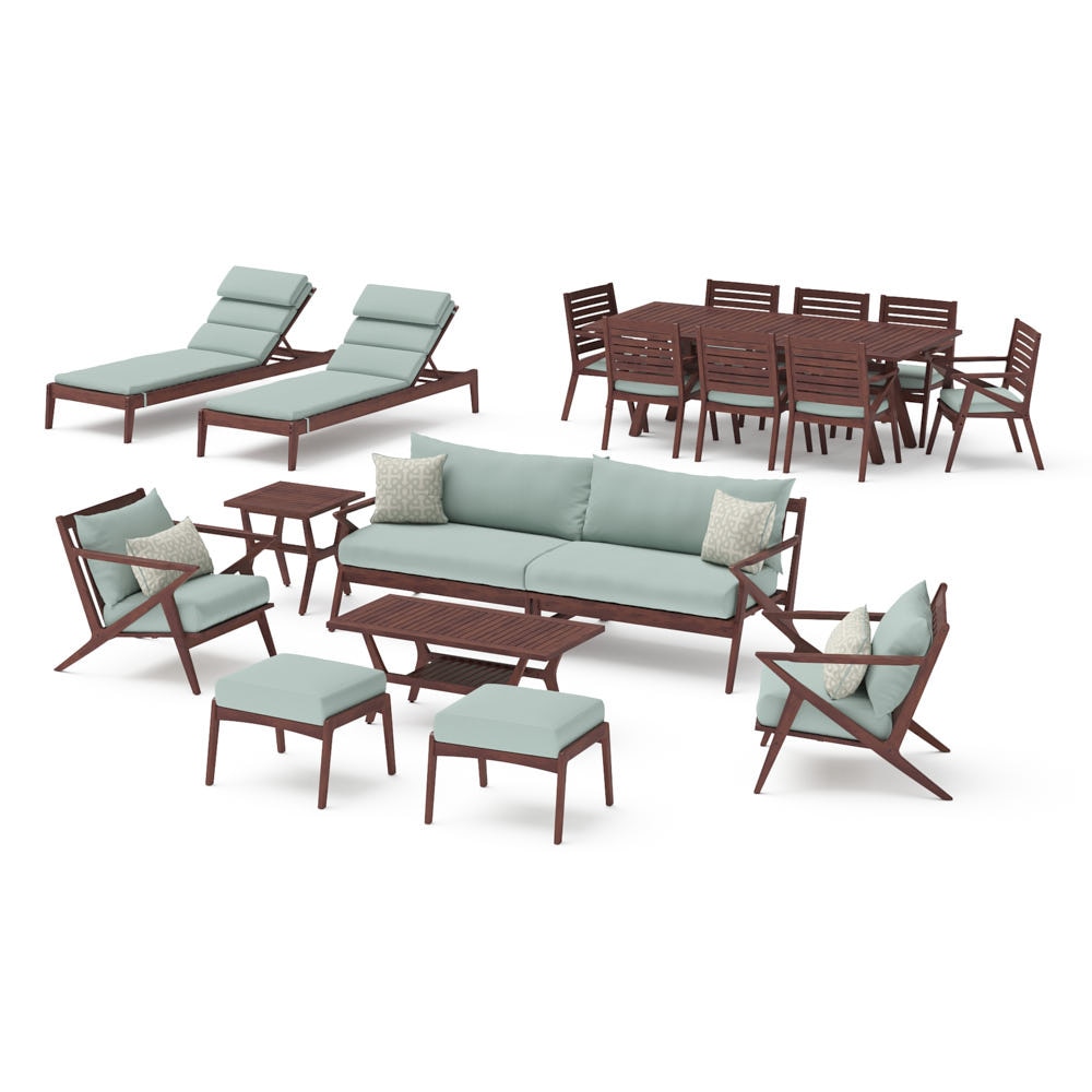 Vaughn 18 Piece Sunbrella® Outdoor Patio Estate Collection - Spa Blue