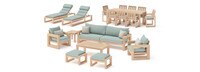 Benson 19 Piece Sunbrella® Outdoor Patio Estate Collection - Spa Blue