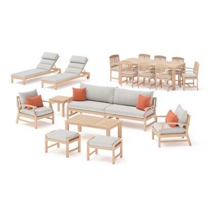 Kooper 19 Piece Sunbrella® Outdoor Patio Estate Collection - Cast Coral