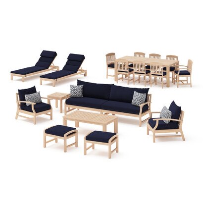 Kooper 19 Piece Sunbrella® Outdoor Patio Estate Collection - Navy Blue