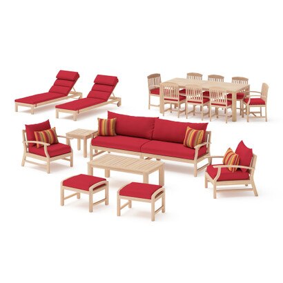 Kooper 19 Piece Sunbrella® Outdoor Patio Estate Collection - Sunset Red