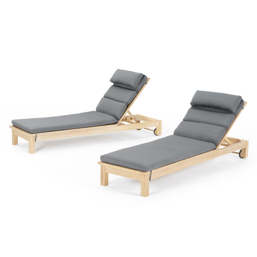 Kooper™ Set of 2 Sunbrella® Outdoor Chaise Lounges - Charcoal Gray